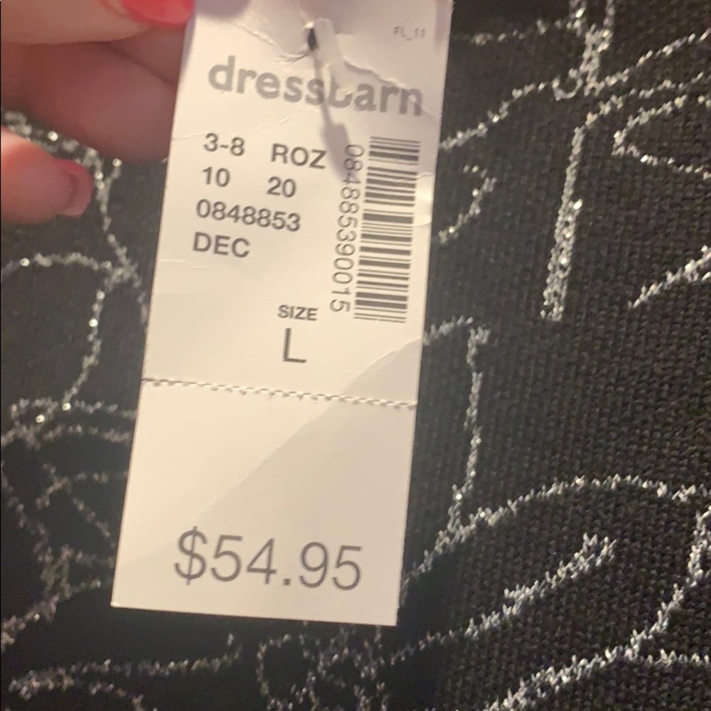 Dress Barn Black Patterned Sweater Dress - Picture 3 of 3